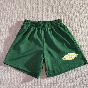 Green Athletic Shorts with Logo